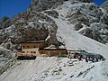 Il Rifugio Passo Principe, nel Gruppo del Catinaccio.