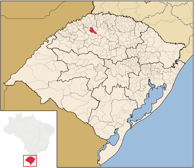 Localização de Santo Augusto no Rio Grande do Sul