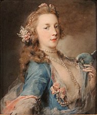 Rosalba carriera, ragazza con pappagallo, 1730 ca.  01 (beskåret) .jpg