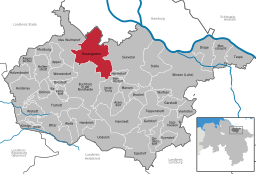Läget för kommunen Rosengarten i Landkreis Harburg
