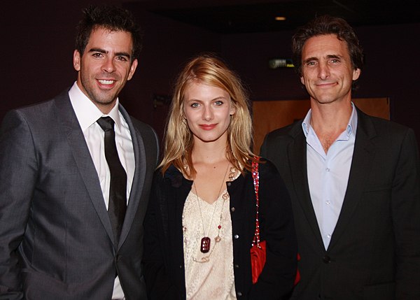 Eli Roth, Laurent, and Lawrence Bender at a screening of Inglourious Basterds in 2009