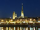 Kathedraal in het panorama van Rouen