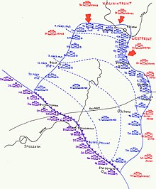 Operation Buffel. Note position of 33rd Army southeast of Vyazma ("Wjasma"). Rschew Operation Bueffelbewegung.jpg