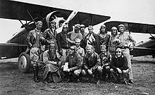 Group of aviators from Sao Paulo at Campo de Marte Airport during the Constitutionalist Revolution Sao Paulo aviation group in Campo de Marte September 1932.jpg