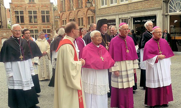 During procession the cassock is prescribed for high clergy