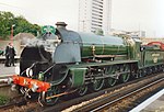 Preserved Southern Railway E828, an S15 class 4-6-0 to a LSWR Urie design