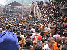 Pilgrims gathering in Sabarimala for the Makarajyothi in 2010 SabarimalaRush2010.JPG