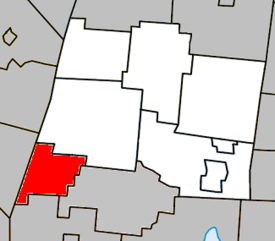 Location within La Haute-Yamaska Regional County Municipality.