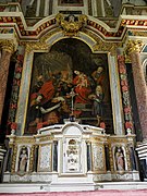 Tabernacle et tableau de l'Adoration des mages du retable de saint Léger.