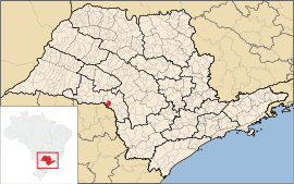 Location of the municipality of Ourinhos in the state of São Paulo