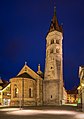 Schwäbisch Gmünd - Altstadt - Johanniskirche - Ansicht von NNO in blauer Stunde