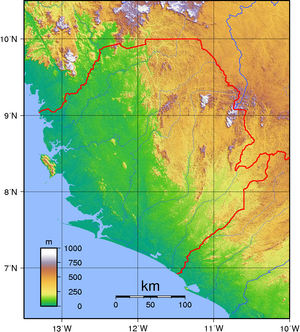 Topography of Sierra Leone Sierra Leone Topography.png