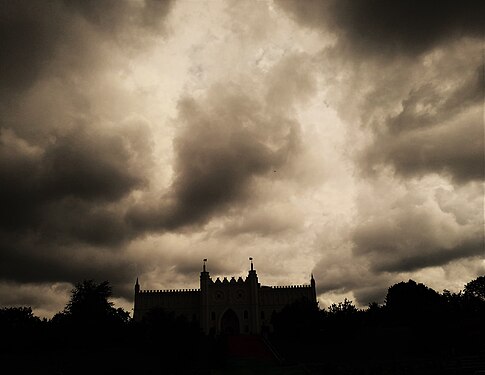 Silhouette of the Lublin Castle against the sky