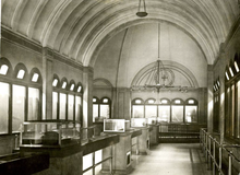 The interior of the South Boston Aquarium looking from the main gallery towards the central seal pool in 1921. South Boston Aquarium Interior.png