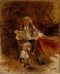 Study of a Seated Cavalier Reading