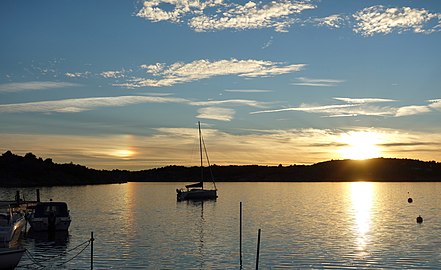 Sun dog with reflection over Brofjorden