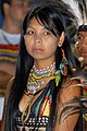 Young Terena woman at the closing ceremony of the Indigenous Peoples Games in Brazil