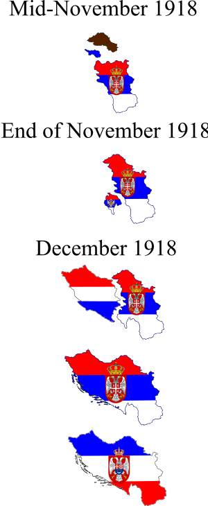 Територијално проширење Србије и Југославије. Напомена у опису.