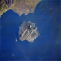 Satellitbild över Thassos.