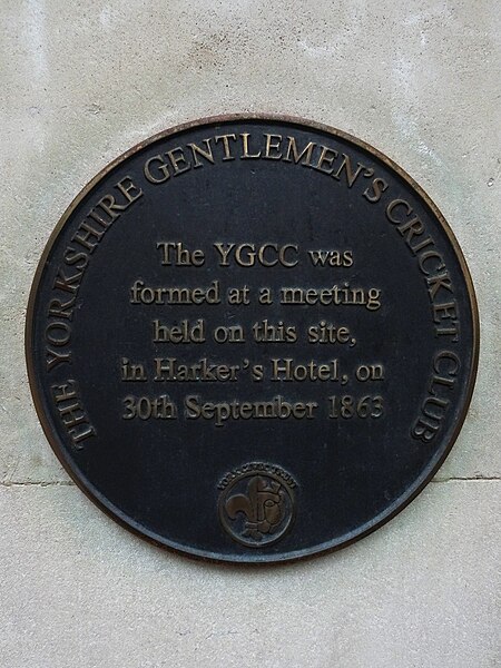 File:The YGCC was formed at a meeting held on this site in Harker's Hotel on 30th September 1863.jpg