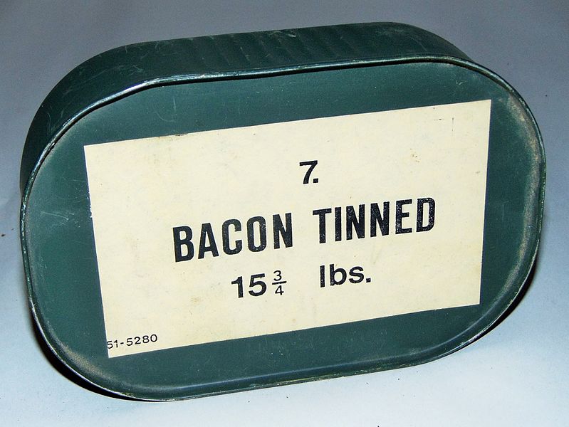File:Tinned bacon, British military rations.JPG