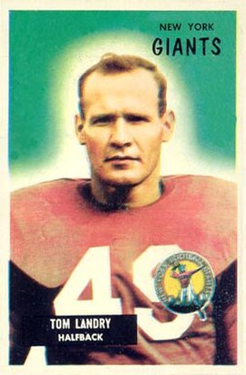 Landry on a 1955 Bowman football card