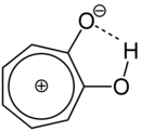 α-tropolone with a flat seven-membered ring as a 6π-electron aromatic