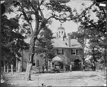 Union soldiers at Fairfax County Courthouse in June 1863. Photograph by Timothy H O'Sullivan. Union Soldiers Fairfax County Courthouse.gif