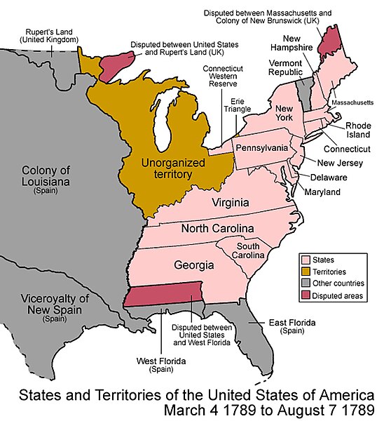 States and territories of the United States at the time of the Constitutional Convention