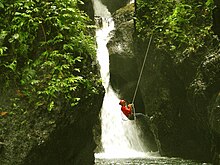 Rock climbing at Uwan-uwanan Falls Uwan-uwanan Falls in Libagon, Southern Leyte.jpg