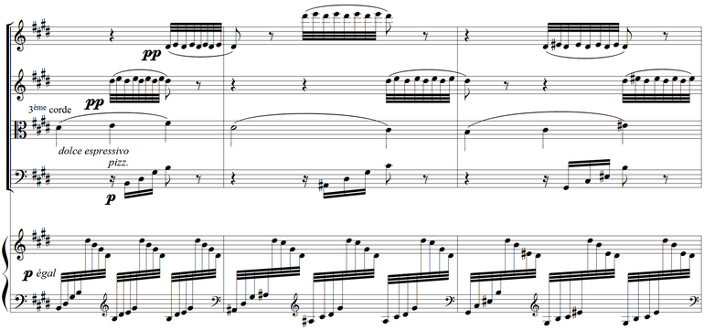 Noter for strykekvartett og piano