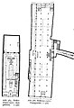 Plattegrond met geplande winkelgalerij