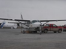 Wasaya Airways plane at KI (Big Trout Lake).jpg