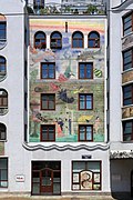 Vienna - Arik-Brauer-Haus, tile picture on the right.JPG