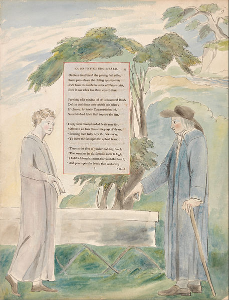 File:William Blake - The Poems of Thomas Gray, Design 113, "Elegy Written in a Country Church-Yard." - Google Art Project.jpg