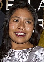 Yalitza Aparicio was nominated for her acting debut in 2018's Roma. Yalitza Aparicio (31374009897).jpg