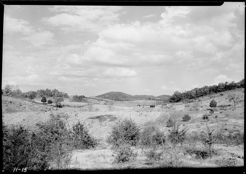 File:"Farm land in Jefferson County, Tennessee. Observe the broken surface and the erosion." - NARA - 532639.jpg