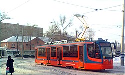 Трамвай на улице Павлодара