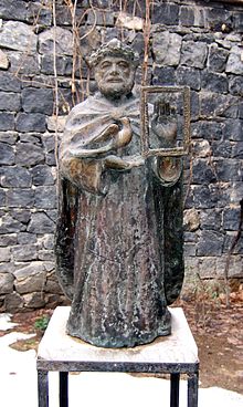 Parajanov's statue in front of his museum in Yerevan