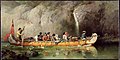 "Canoe Manned by Voyageurs Passing a Waterfall" by Frances Anne Hopkins << Voyageurs en canot passant devant une cascade >> par Frances Anne Hopkins (41994620880).jpg