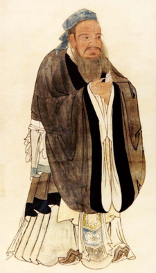 Afbildning af Konfucius, lavet af Qiu Ying (cirka 1494-1552).