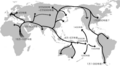 World map of human migrations