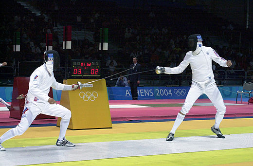 Schermen op de Olympische Zomerspelen 2004 (Igor Tourchine vs. Weston Seth Kelsey)