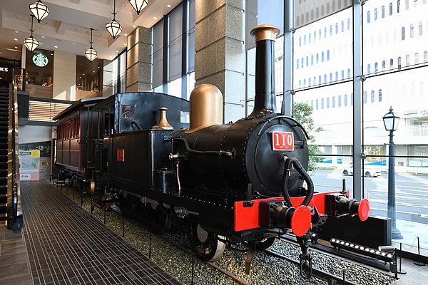 JNR No. 10, the only YEC locomotive built for Japan in 1871, on display at Sakuragicho, Yokohama