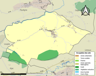 Kolorowa mapa przedstawiająca użytkowanie gruntów.