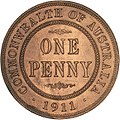 V. György ausztrál 1 pennysének hátoldala