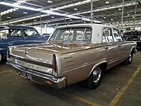 Chrysler VC Valiant V8 sedan - note three horizontal chrome stripes on rear quarter panel to further differentiate V8 sedan from Regal