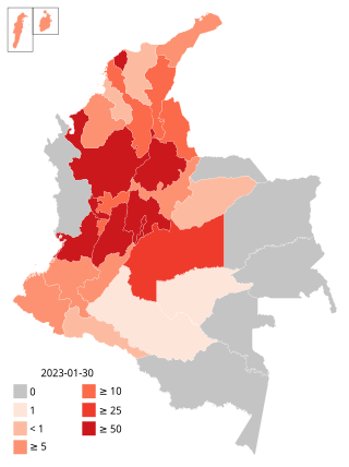 <span class="mw-page-title-main">2022–2023 mpox outbreak in Colombia</span> 2022–2023 outbreak of viral disease in Colombia