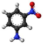 3D kuličkový model 3-nitroanilinu