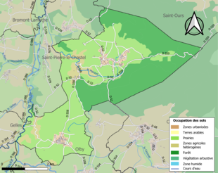 Kolorowa mapa przedstawiająca zagospodarowanie terenu.